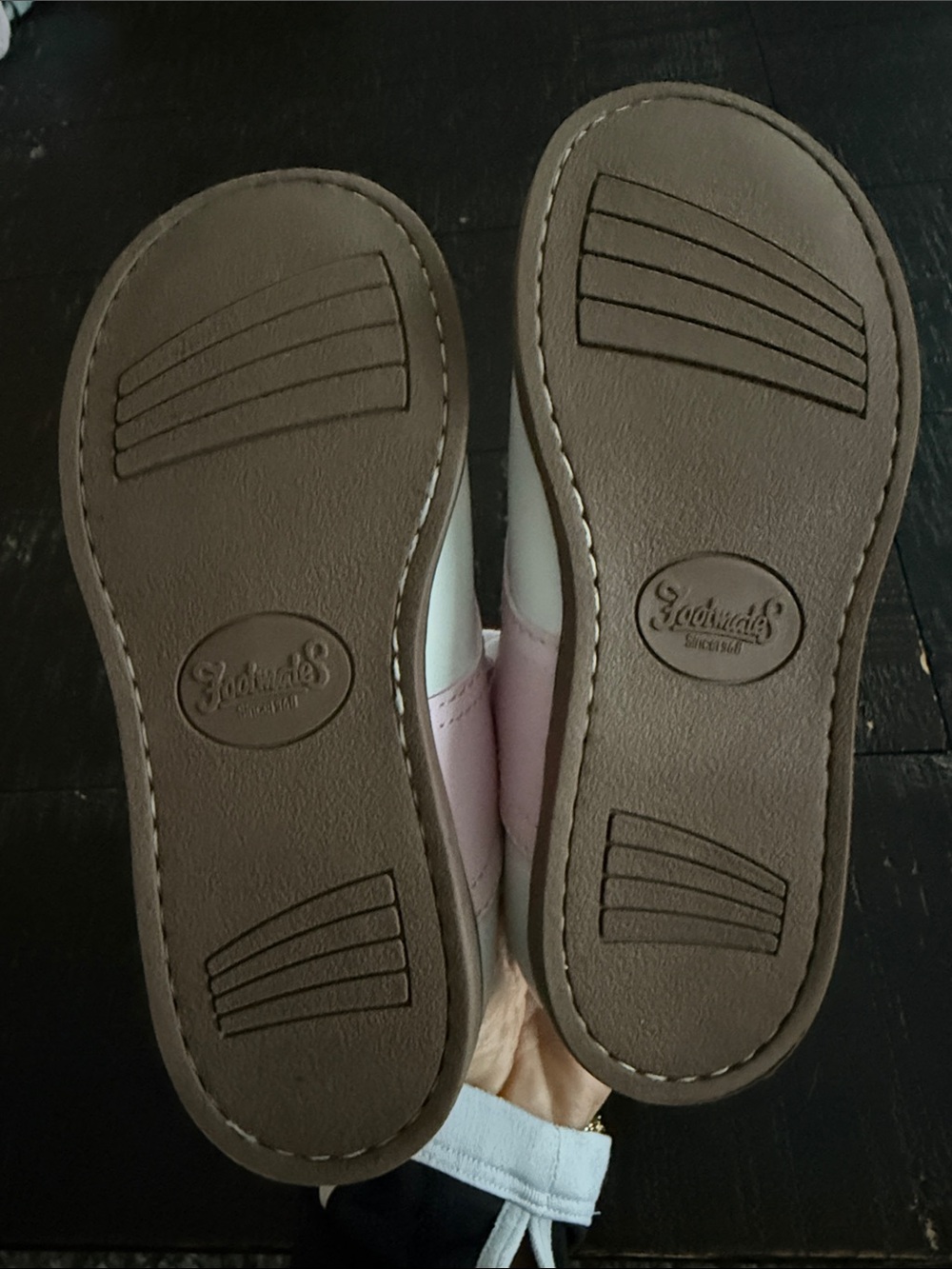 FootMates White and Pink Kids Lace-Up Dress Shoes - Picture 4 of 5
